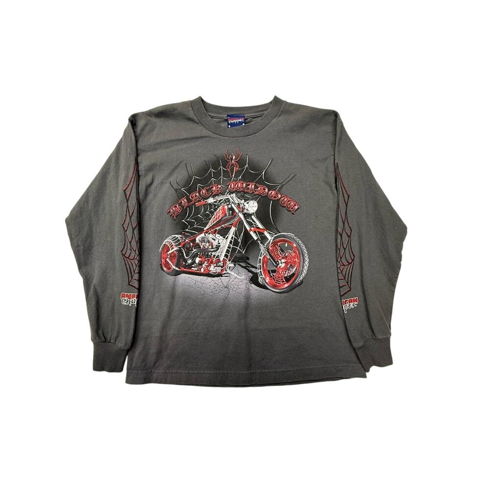 Vintage Y2K American Choppers Black Window W/Sleeve Printing Boy’s Large